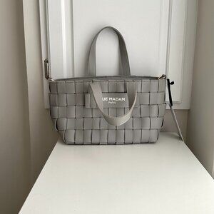 NWT Rue Madam Convertible Tote Bag Woven Gray